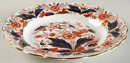 Dovedale Rust and Blue Large Rim Soup Bowl