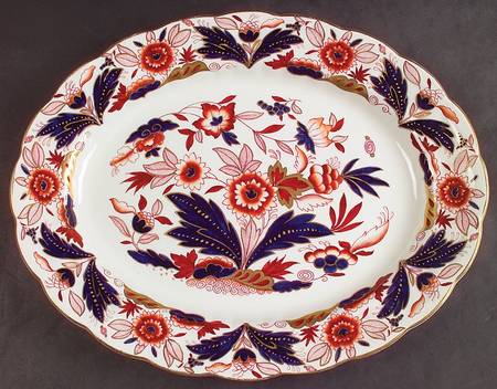Dovedale Rust and Blue 14" Oval Serving Platter