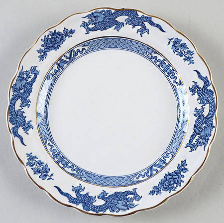 Dragon Blue (Gold Trim) Dessert/Pie Plate