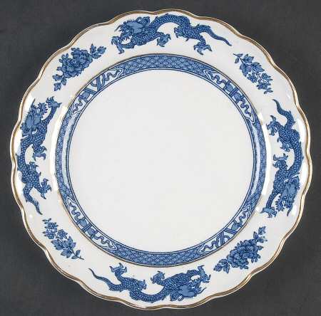 Dragon Blue (Gold Trim) Dessert/Pie Plate
