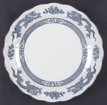 Dragon Blue (Gold Trim) Large Dinner Plate