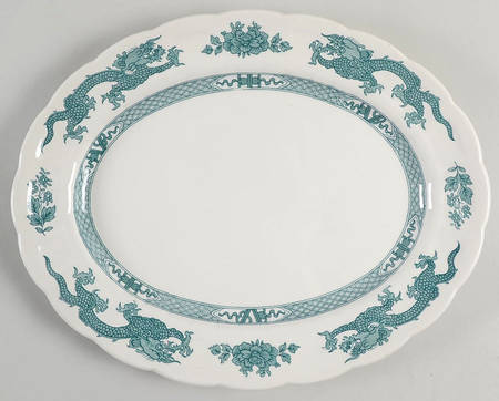 Dragon Green 12" Oval Serving Platter