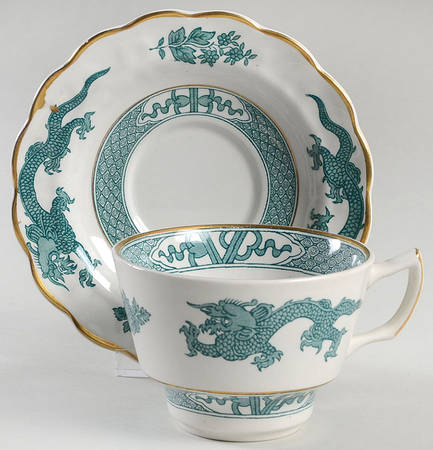 Dragon Green Oversized Cup & Saucer Set