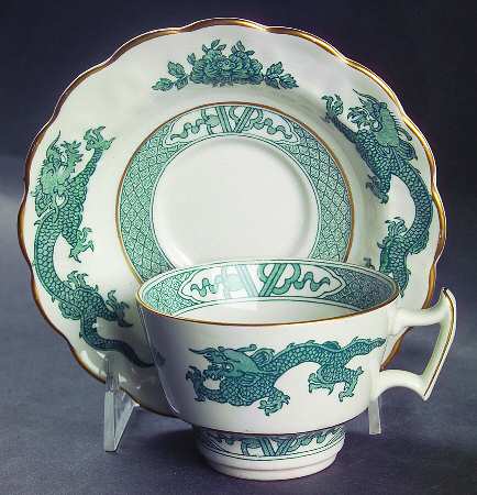 Dragon Green Flat Cup & Saucer Set