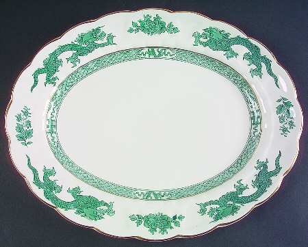Dragon Green 16" Oval Serving Platter
