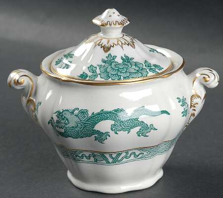 Dragon Green Sugar Bowl & Lid