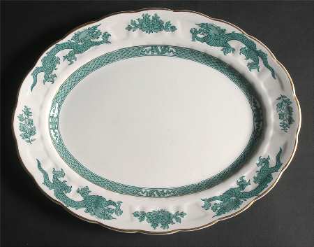 Dragon Green 12" Oval Serving Platter