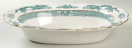 Dragon Green 10" Oval Vegetable Bowl