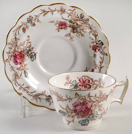 Floral Chine Flat Cup & Saucer Set