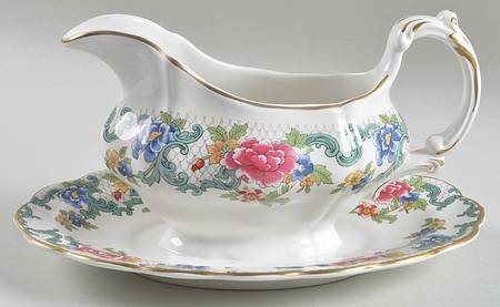 Floradora (Multi Scalloped) Gravy Boat with Attached Underplate