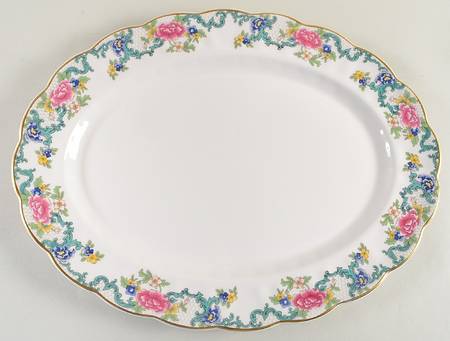 Floradora (Multi Scalloped) 16" Oval Serving Platter