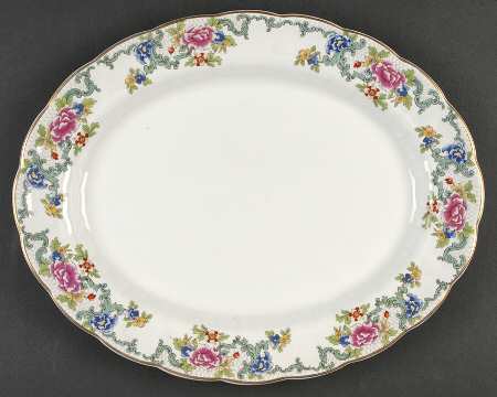 Floradora (Multi Scalloped) 14" Oval Serving Platter