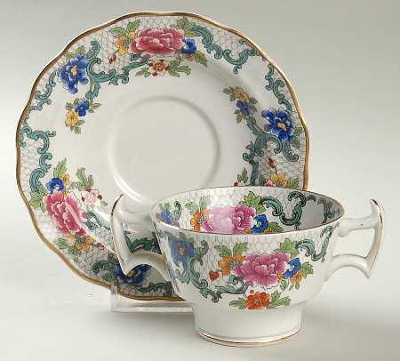 Floradora (Multi Scalloped) Footed Bouillon Cup & Saucer