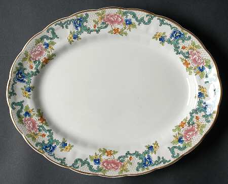 Floradora (Multi Scalloped) 12" Oval Serving Platter