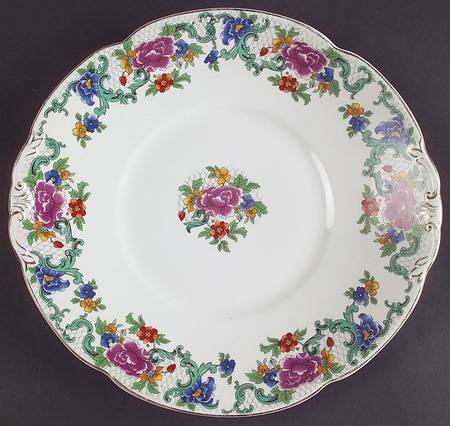 Floradora (Multi Scalloped) Handled Cake Plate