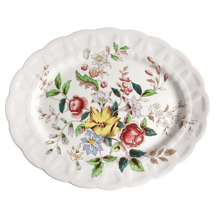 Flowerpiece 17" Oval Serving Platter by Booths