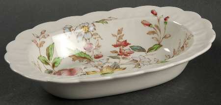 Flowerpiece 8" Oval Vegetable Bowl