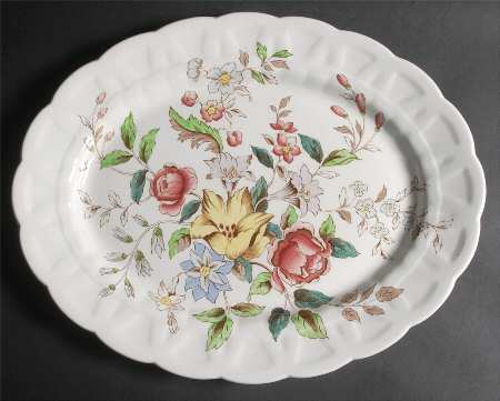 Flowerpiece 15" Oval Serving Platter