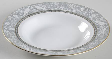 Grey Mosaic Large Rim Soup Bowl
