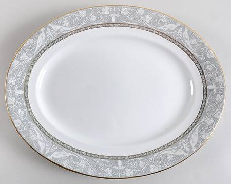 Grey Mosaic 14" Oval Serving Platter