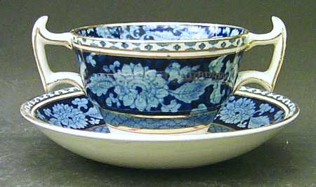 Jacobean Blue Footed Bouillon Cup & Saucer