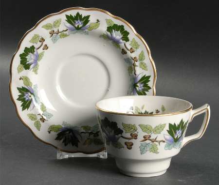 Jade Lotus Flat Cup & Saucer Set