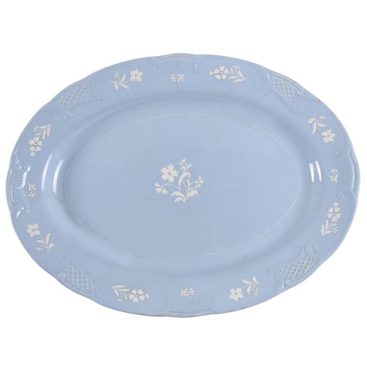 Jasmine Blue 15" Oval Serving Platter