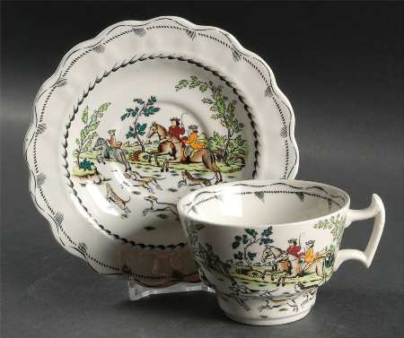 Liverpool Hunt Footed Cup & Saucer Set