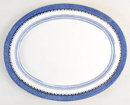 Lowestoft Border (No Flowers) 14" Oval Serving Platter