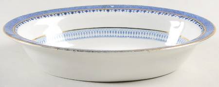 Lowestoft Border (No Flowers) 8" Oval Vegetable Bowl