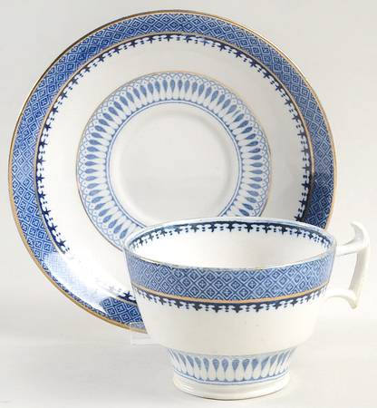 Lowestoft Border (No Flowers) Oversized Cup & Saucer Set