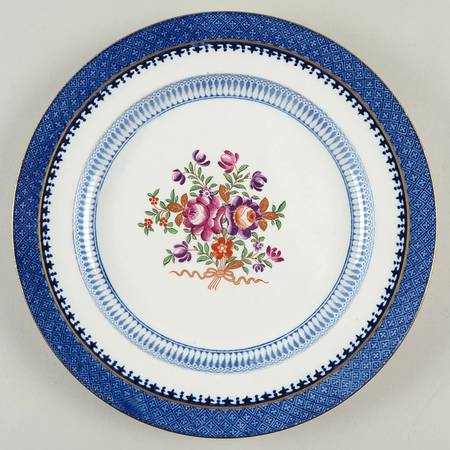 Lowestoft Border (With Flowers) Dinner Plate