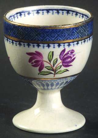 Lowestoft Border (With Flowers) Single Egg Cup