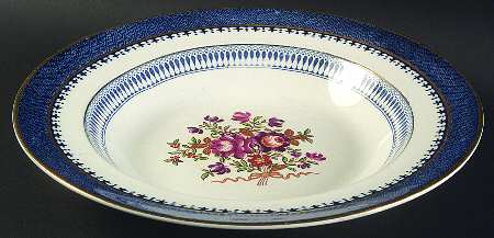 Lowestoft Border (With Flowers) Large Rim Soup Bowl