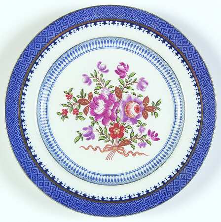 Lowestoft Border (With Flowers) Salad Plate