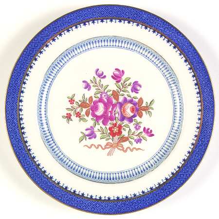 Lowestoft Border (With Flowers) Salad Plate