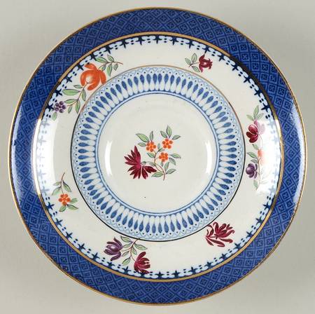 Lowestoft Border (With Flowers) Saucer