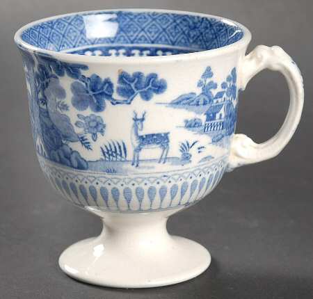 Lowestoft Deer (No Trim) Footed Cup