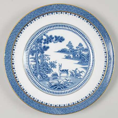 Lowestoft Deer (Gold) Bread & Butter Plate
