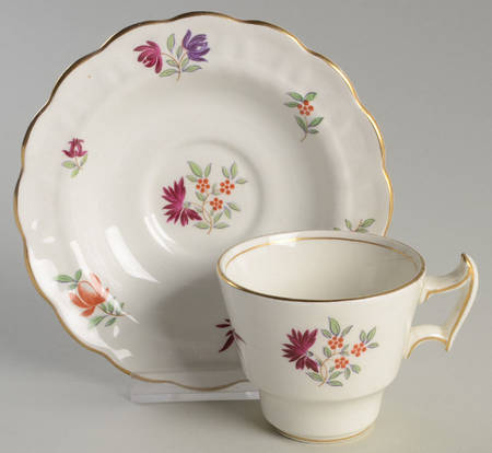 Lowestoft Footed Demitasse Cup & Saucer Set