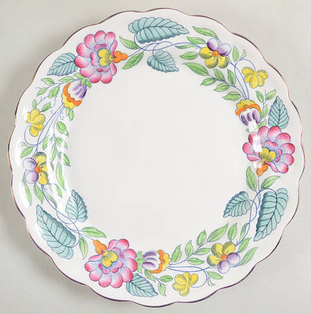 Mayfair (Pink & Yellow Flowers) Luncheon Plate