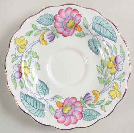 Mayfair (Pink & Yellow Flowers) Saucer for Demitasse Cup