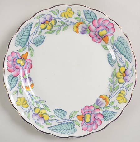 Mayfair (Pink & Yellow Flowers) Dessert/Pie Plate