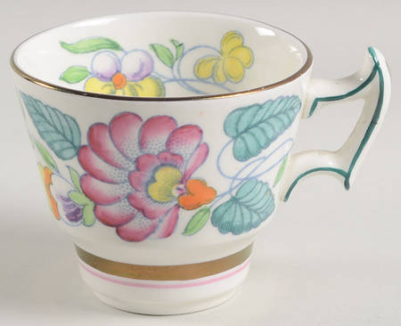 Mayfair (Pink & Yellow Flowers) Footed Demitasse Cup