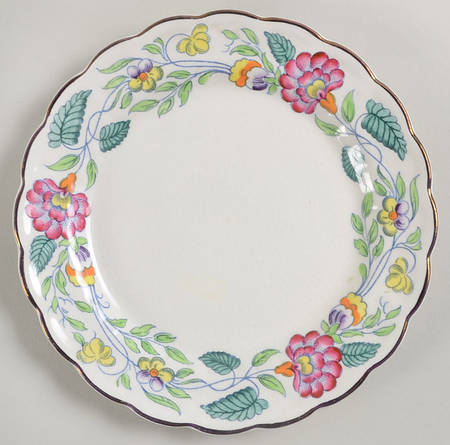 Mayfair (Pink & Yellow Flowers) Bread & Butter Plate