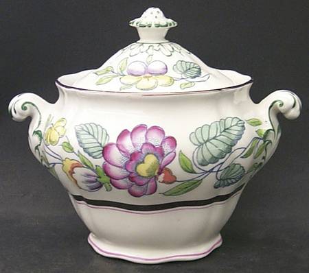 Mayfair (Pink & Yellow Flowers) Sugar Bowl & Lid