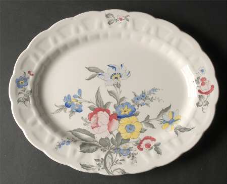 Old Country Sprays 14" Oval Serving Platter