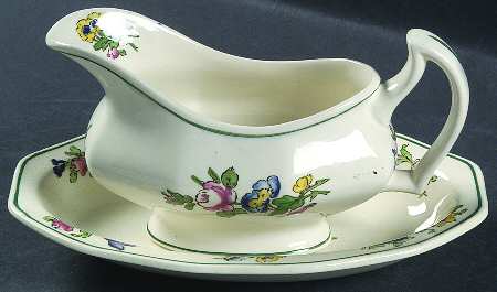 Old Staffordshire Gravy Boat & Underplate/Relish