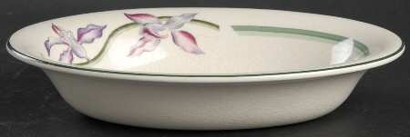 Orchids 9" Oval Vegetable Bowl