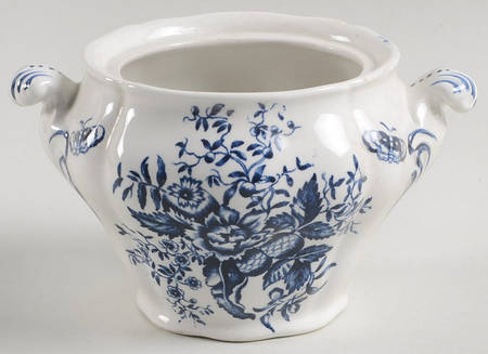 Peony Blue Sugar Bowl No Lid